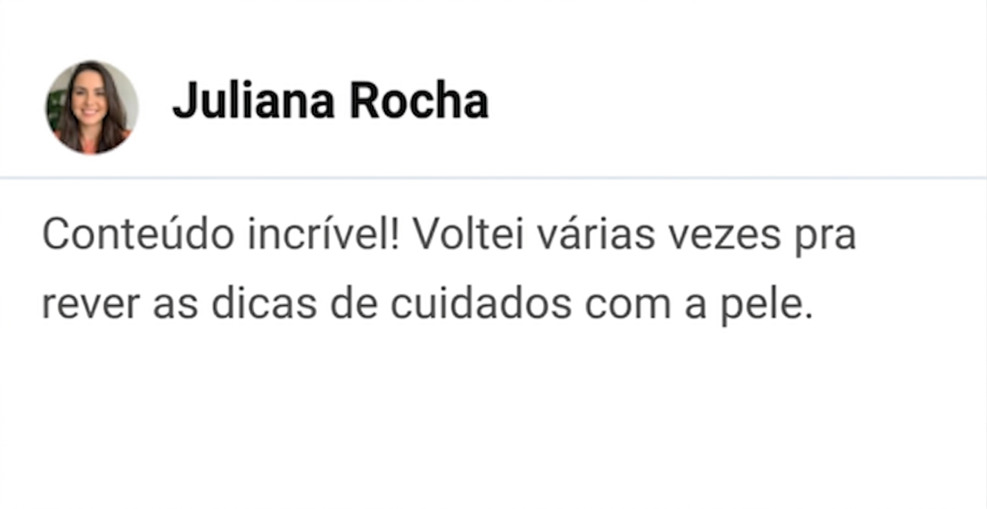 Comentário real de aluna